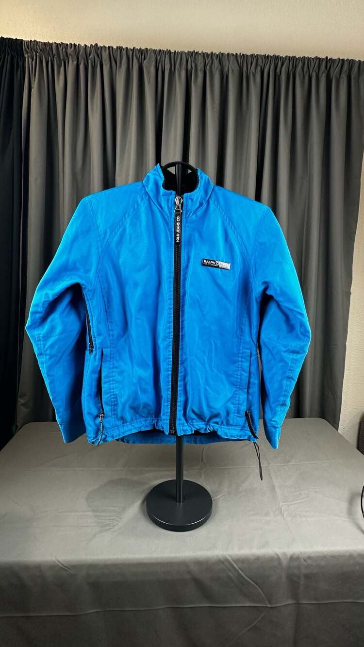Woman’s Polo Jeans Co. Ralph Lauren Jacket Size S Blue Nylon Fleece Lined Vintag